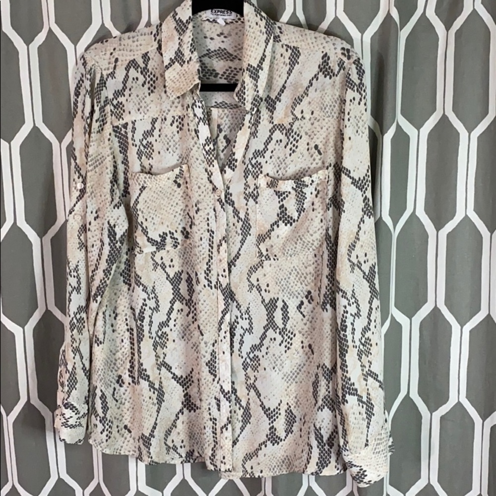 Snakeprint Express Portofino button down